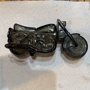 Vintage AVON Motorcycle Shaped Glass aftershave bottle gray